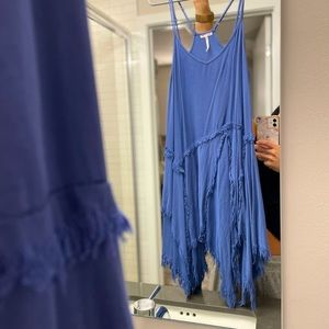 Free People Shredded Rayon Dress, Size XS, Blue